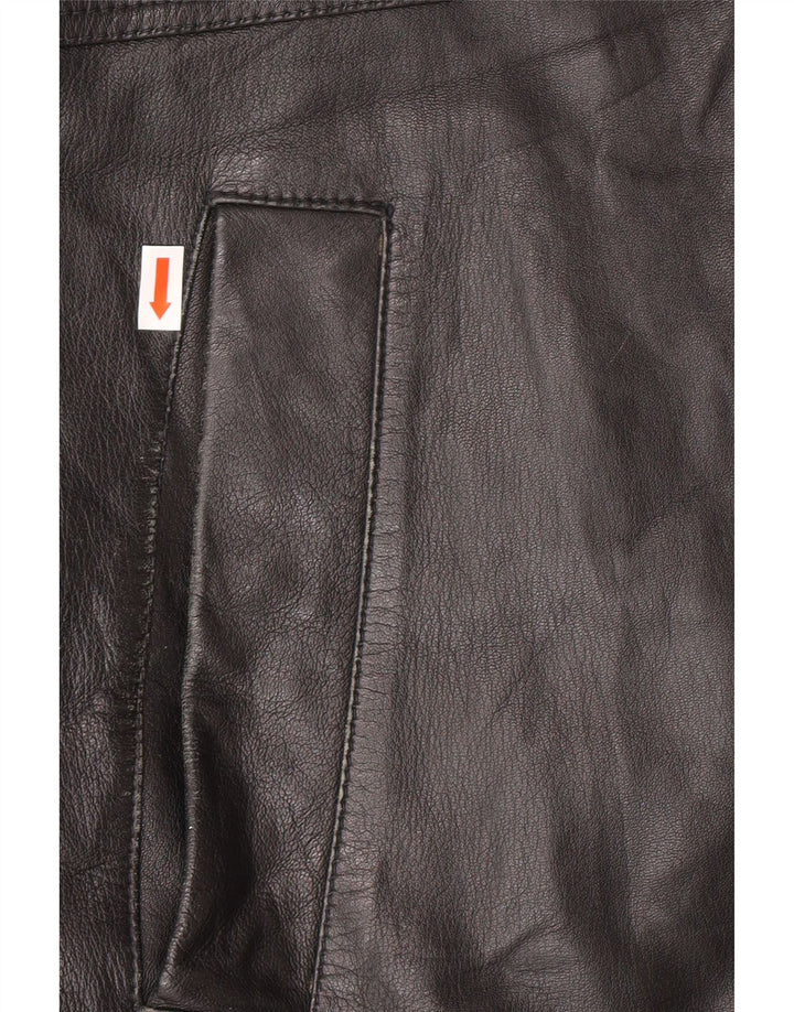 Jaqueta masculina de couro com capuz CONBIPEL IT 46 pequena couro preto