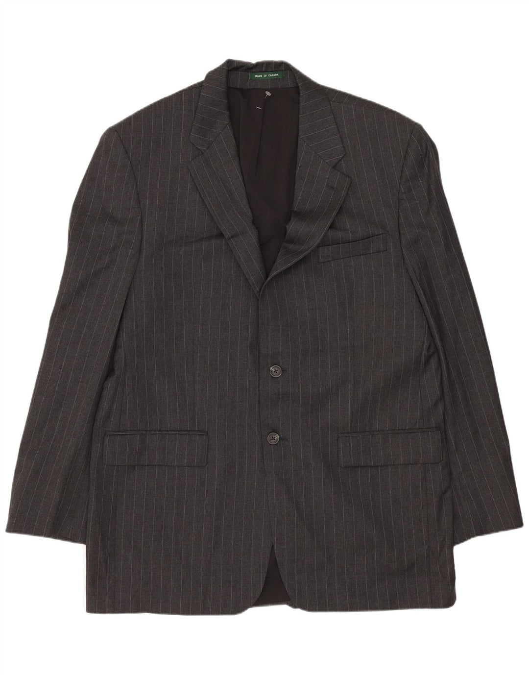 Ralph Lauren Jaqueta blazer masculina de 2 botões UK 42 XL cinza risca de giz lã