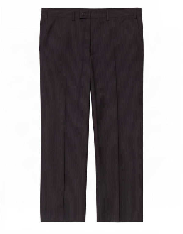 Calça masculina de ajuste regular Marks & Spencer W38 L29 risca de giz azul marinho