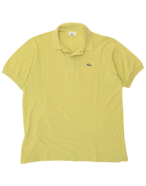 Camisa polo masculina Lacoste tamanho 5 grande algodão amarelo