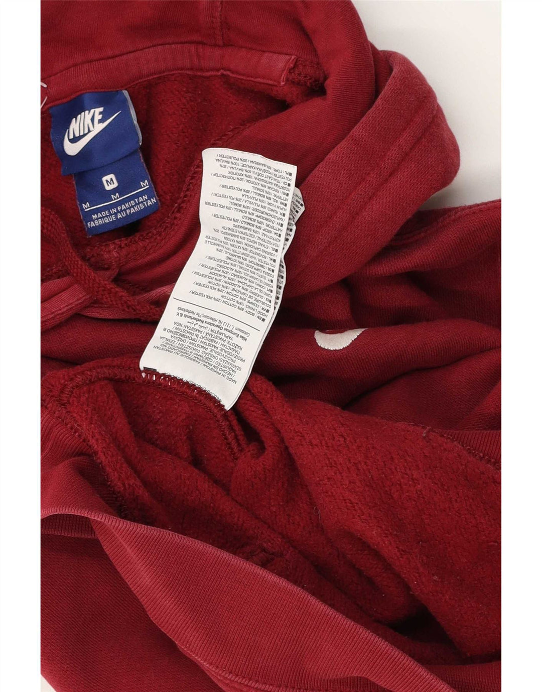 Nike Mens Hoodie Jumper Médio Algodão Borgonha