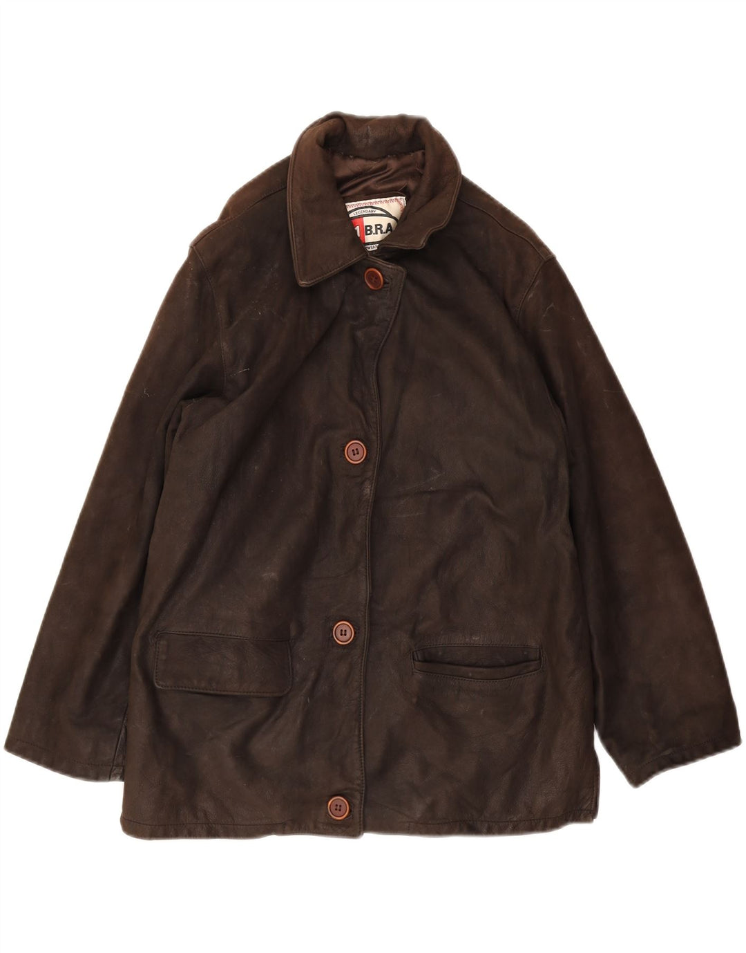 Jaqueta de couro feminina VINTAGE EU 44 XL couro marrom