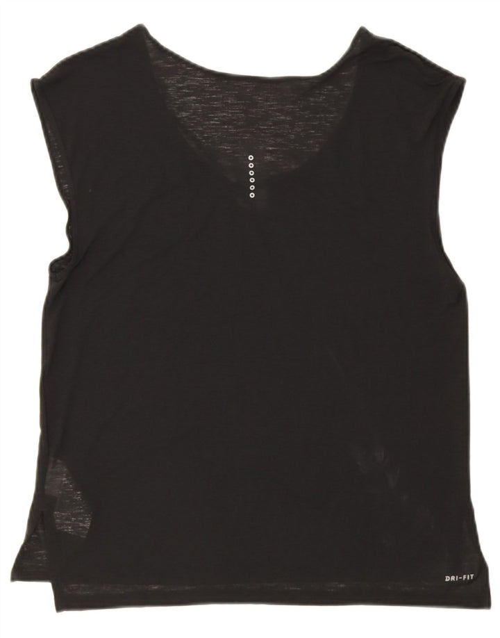 Nike Womens Dri Fit Vest Top UK 14 Médio Preto Poliéster