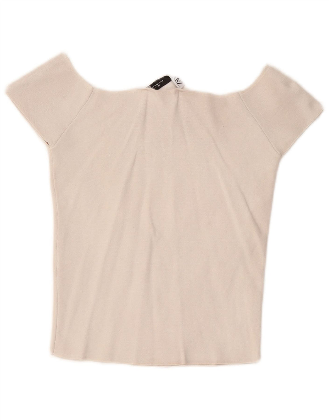 Zara Womens Off Ombro Top UK 12 Médio Branco