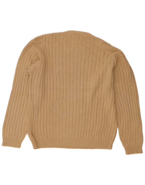 Suéter masculino Timberland com gola redonda, algodão bege médio