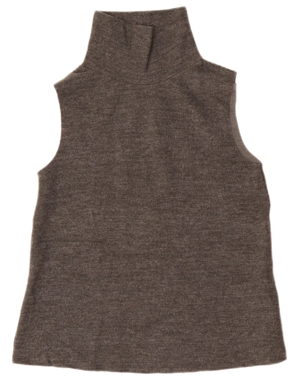 Colete feminino Zara UK 12 algodão cinza médio