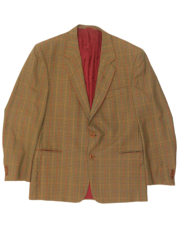 Jaqueta Blazer Masculina Brooksfield com 2 Botões IT 52 XL Lã Gingham Verde