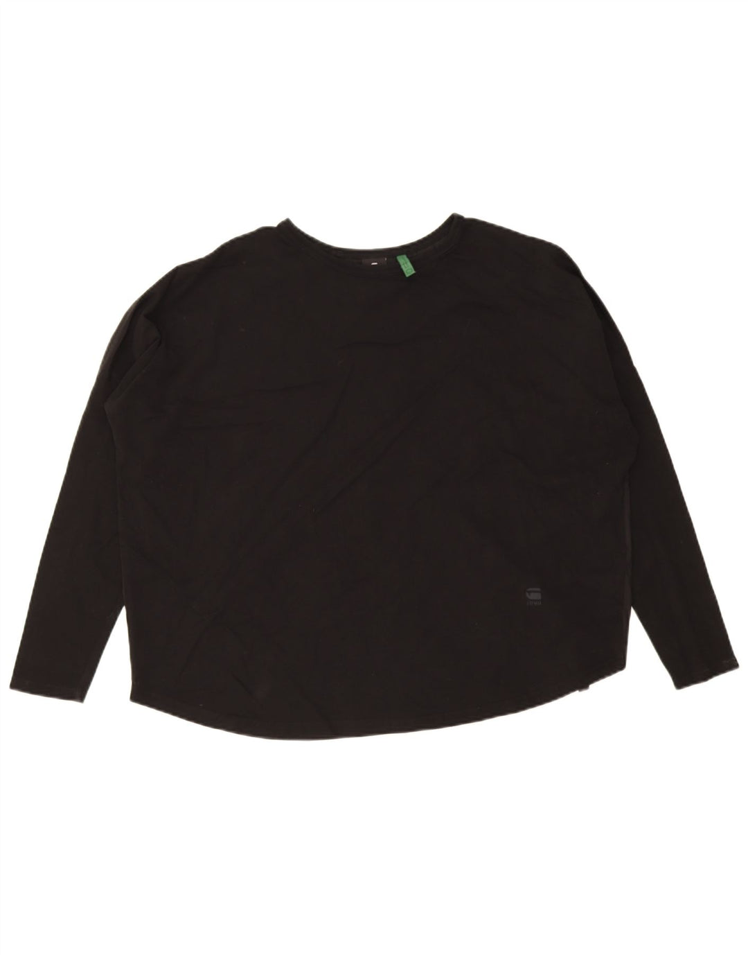 G-Star feminino oversized manga comprida Reino Unido 14 algodão preto médio
