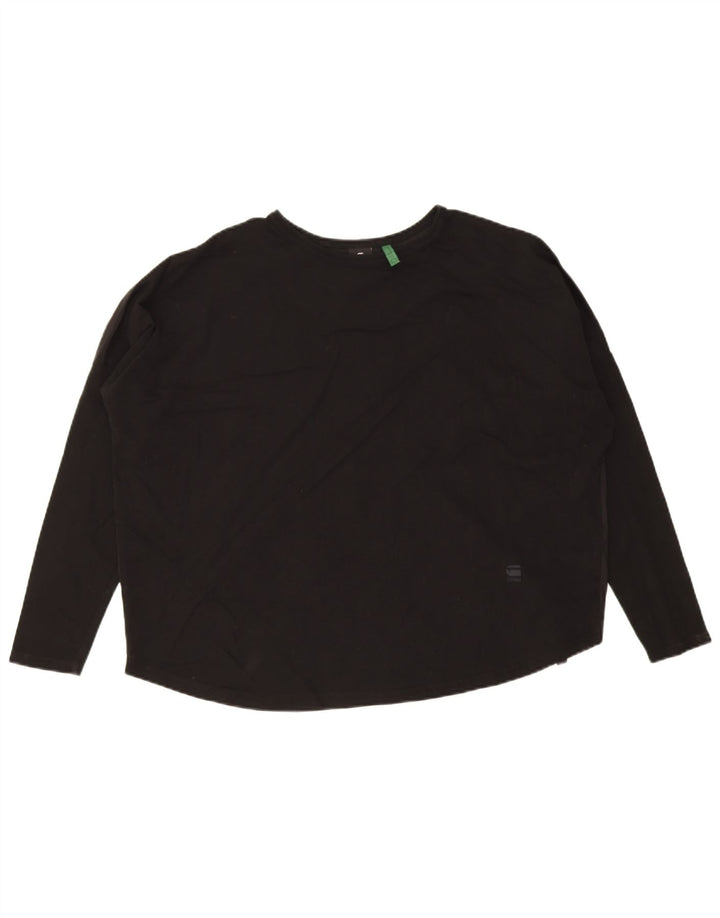 G-Star feminino oversized manga comprida Reino Unido 14 algodão preto médio