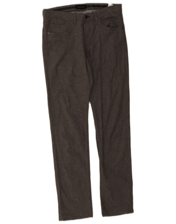 Calça masculina Massimo Dutti Slim Fit casual UE 38 pequena W30 L32 algodão cinza