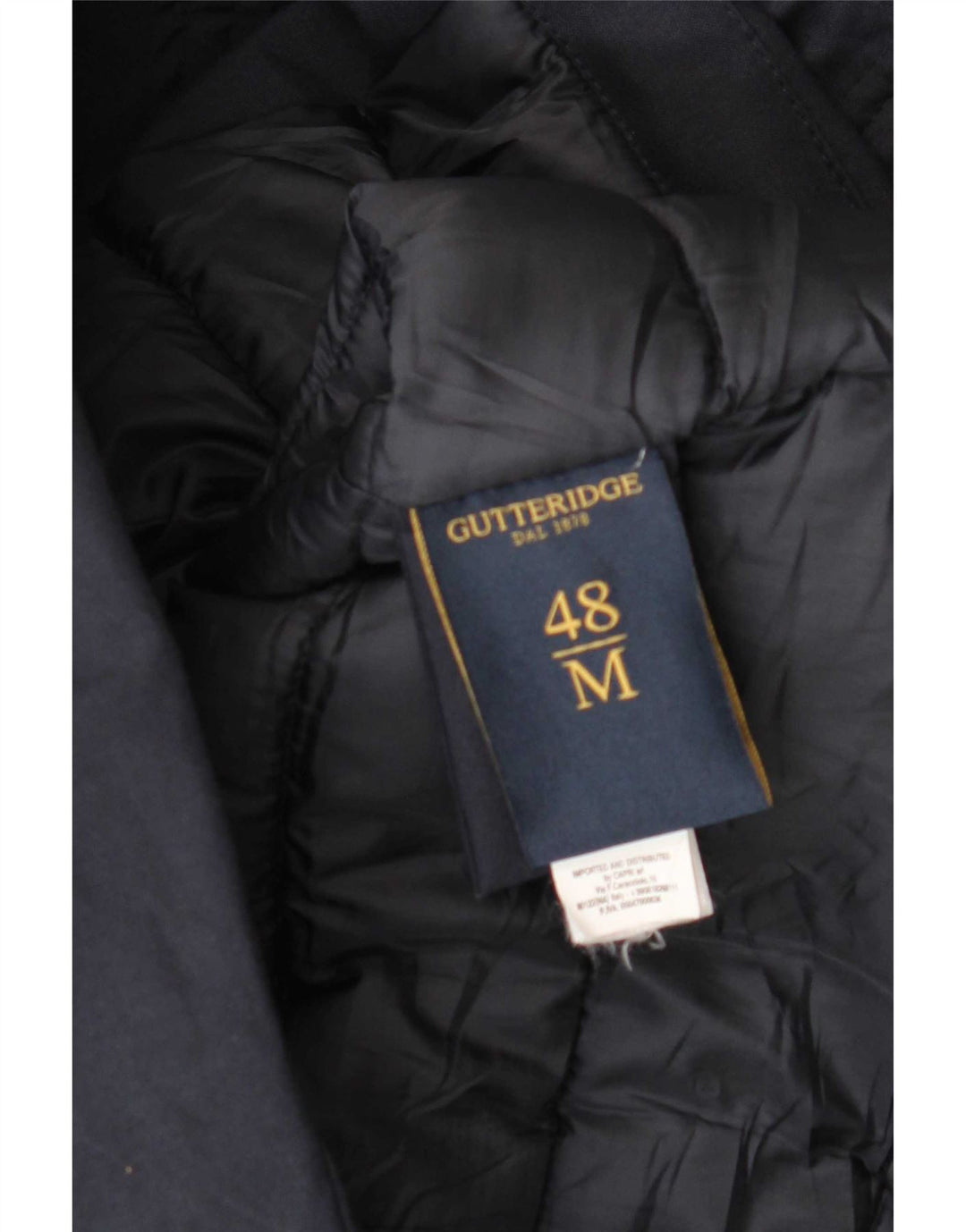 Casaco acolchoado com capuz masculino Gutteridge IT 48 poliéster azul marinho médio