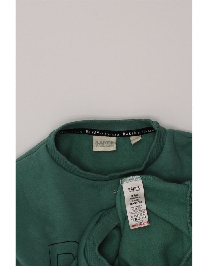 Suéter gráfico Ted Baker Boys 2-3 anos algodão verde