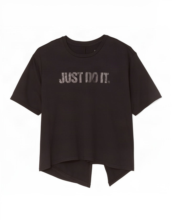 Camiseta Nike Feminina Dri Fit Oversized Graphic Top UK 10 Pequena Preta