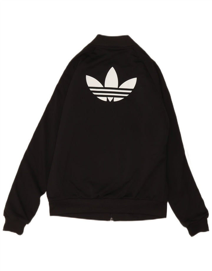 Adidas Womens Graphic Tracksuit Top Jacket UK 8 Pequeno Poliéster Preto