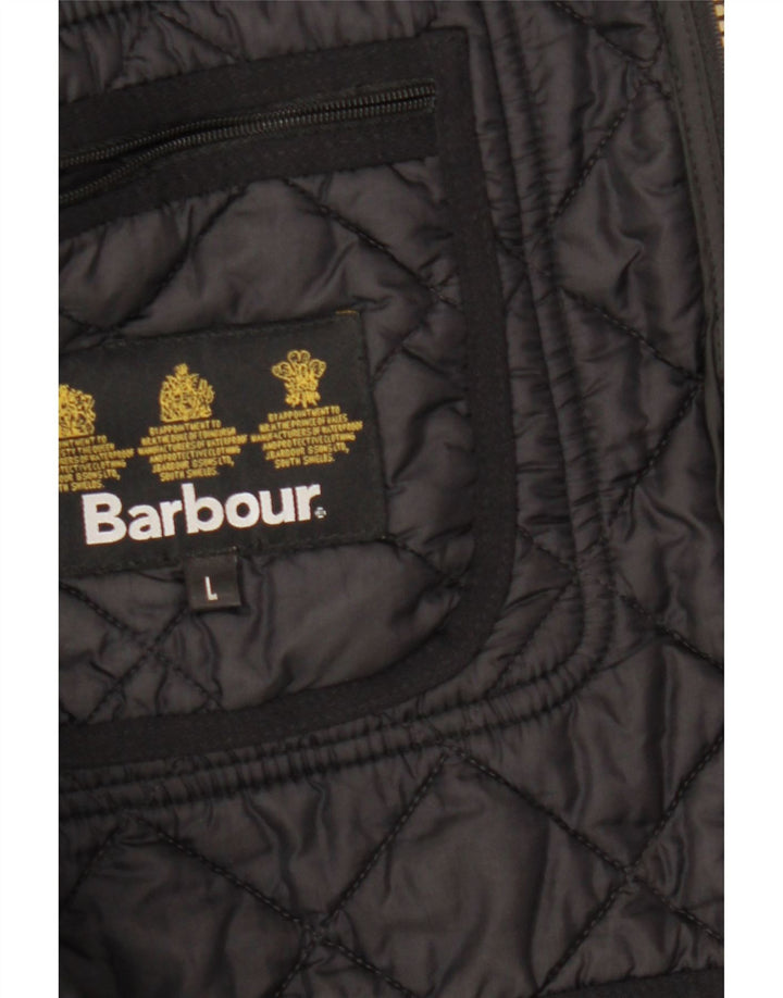 Sobretudo acolchoado masculino Barbour UK 40 grande poliéster preto