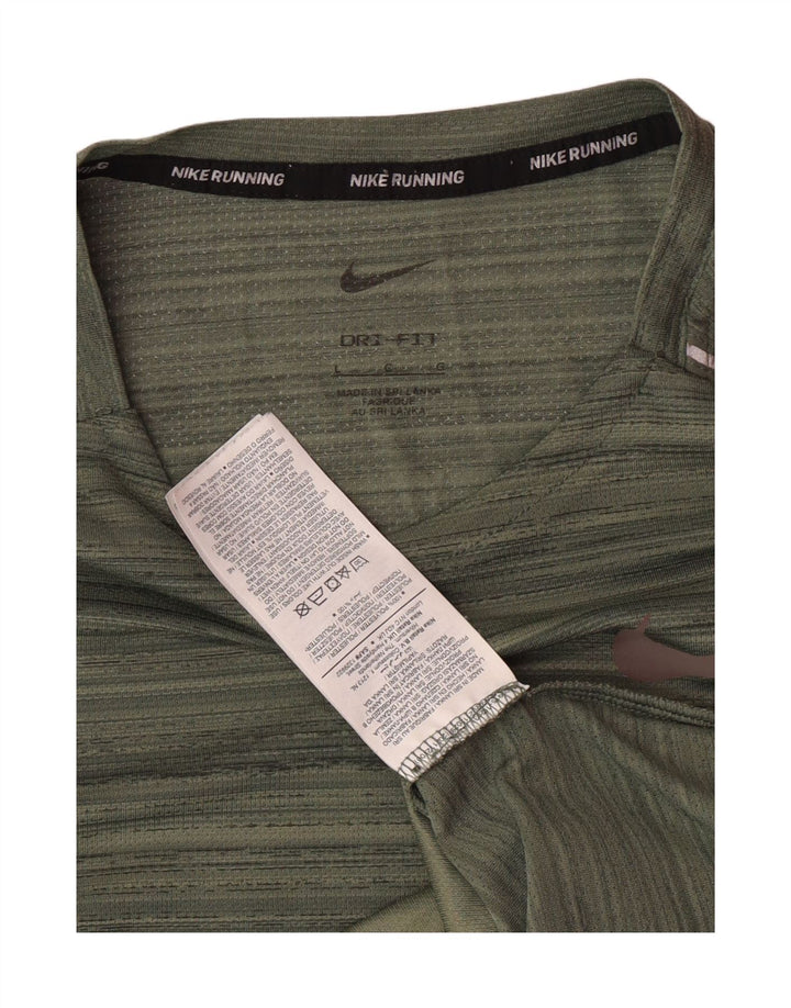 Camiseta masculina Nike Dri Fit grande poliéster listrado verde