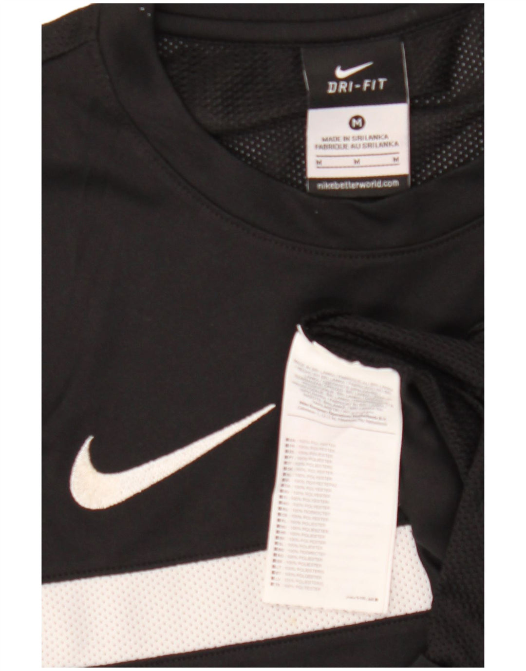 Camiseta masculina Nike Top médio preto colorblock poliéster