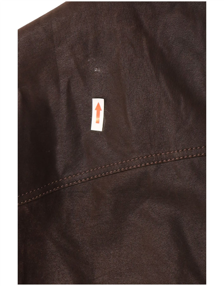 Jaqueta de couro masculina P&P People UK 42 XL couro marrom