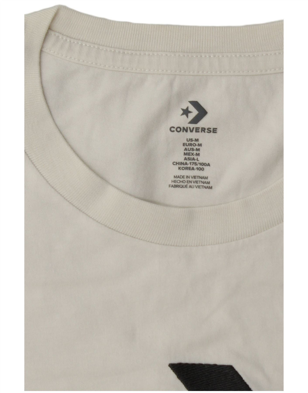 Camiseta masculina CONVERSE gráfica top médio off white algodão