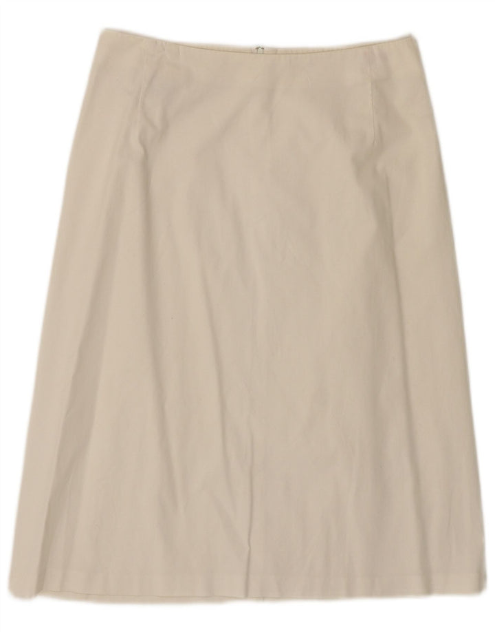 Saia feminina Benetton A-Line IT 42 médio W28 algodão branco