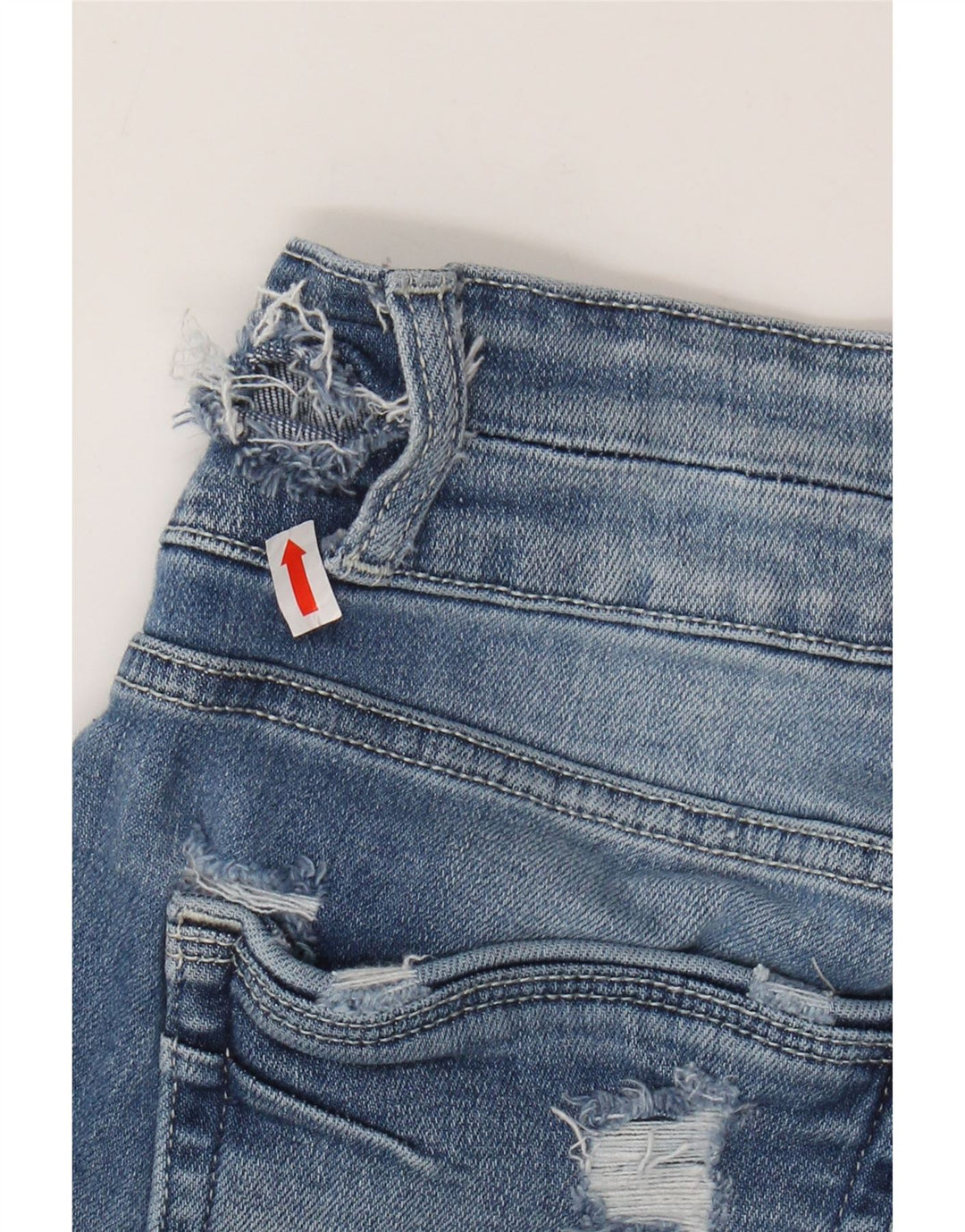 Calça jeans feminina BKE Payton de cintura média desgastada W29 L26 algodão azul