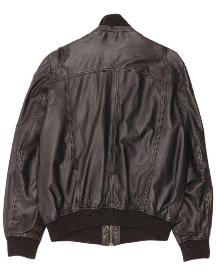 Jaqueta de couro masculina vintage UK 40 grande couro preto