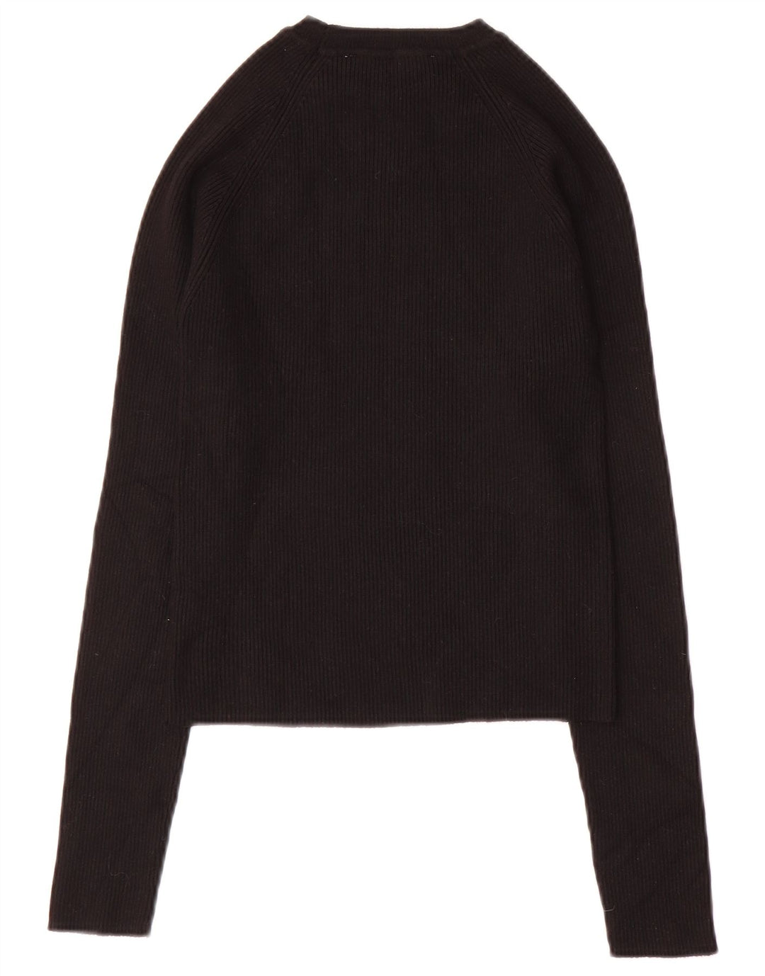 Zara Crop Top Feminino Manga Longa Reino Unido 12 Médio Preto Viscose