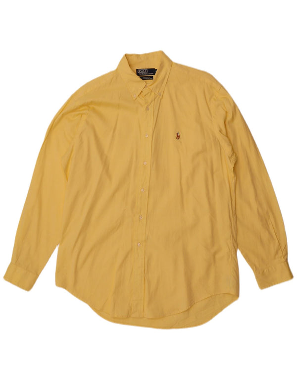Polo Ralph Lauren masculino Yarmouth camisa solta tamanho 16 grande algodão amarelo