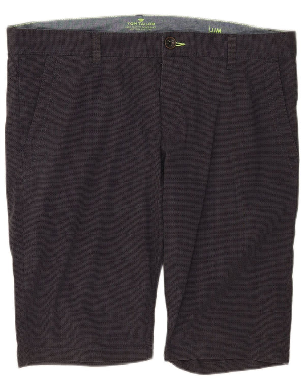 Tom Tailor Mens Jim Slim Fit Chino Shorts W36 Grande Azul Marinho Xadrez Algodão