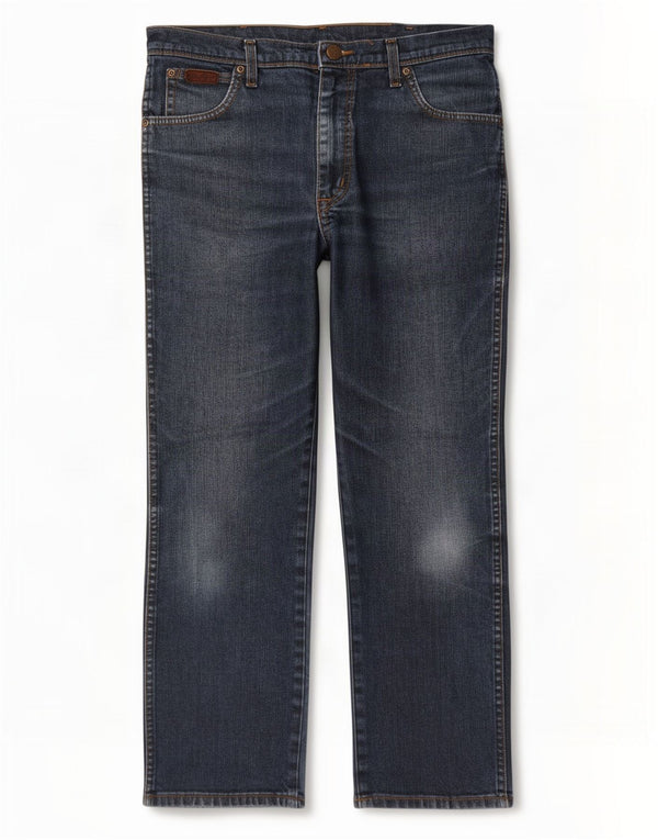 Wrangler Masculino Texas Stretch Straight Jeans W34 L30 Azul Algodão