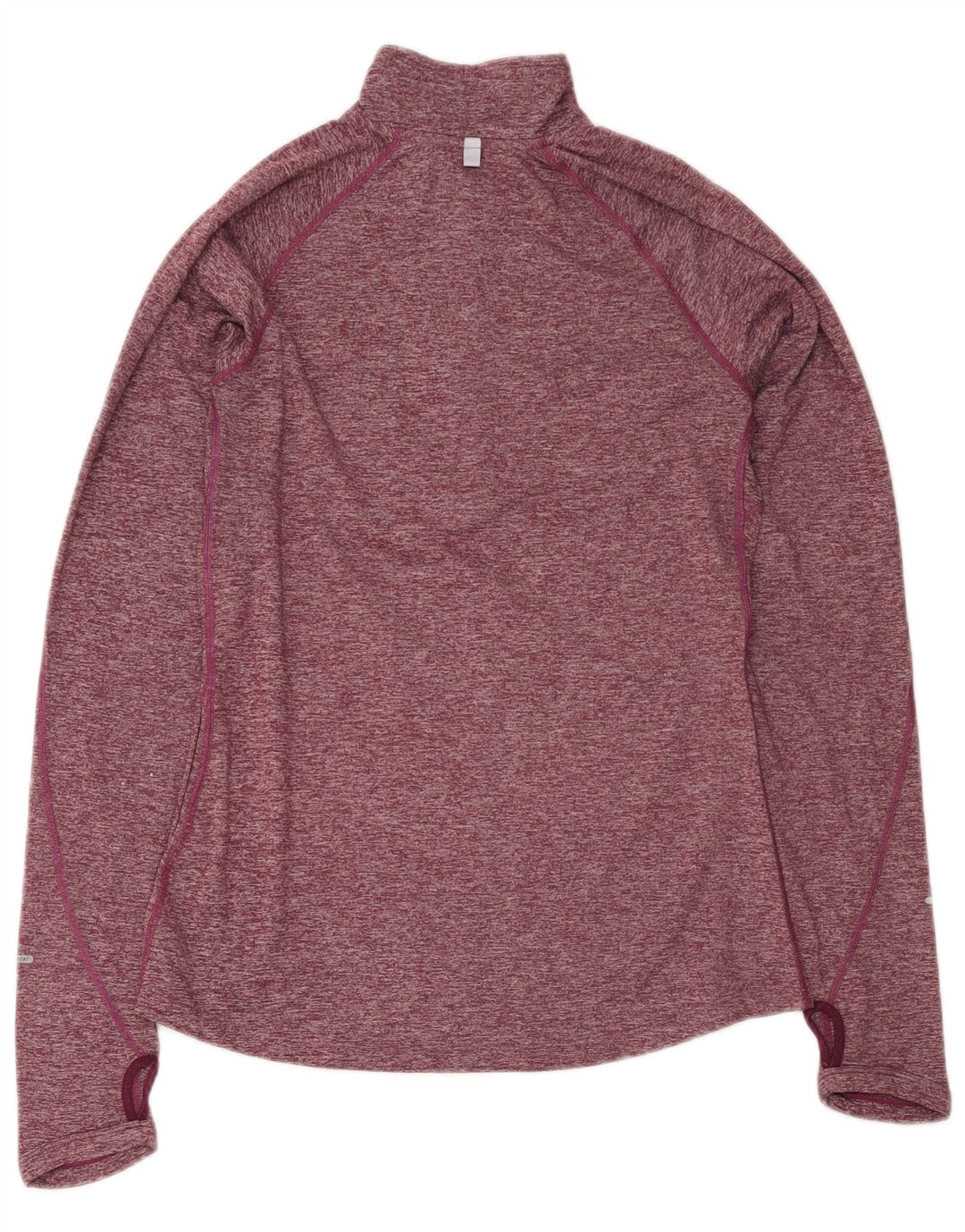 Nike Womens Dri Fit Pullover Treino Top UK 10 Pequeno Borgonha Flecked