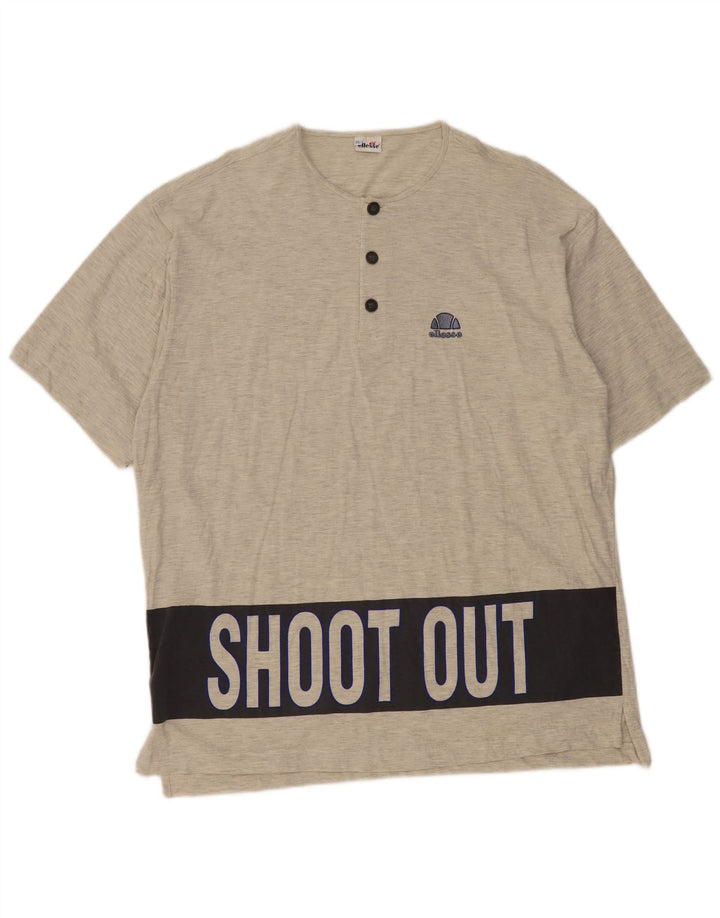 Ellesse Camiseta masculina gráfica Top XL cinza colorblock