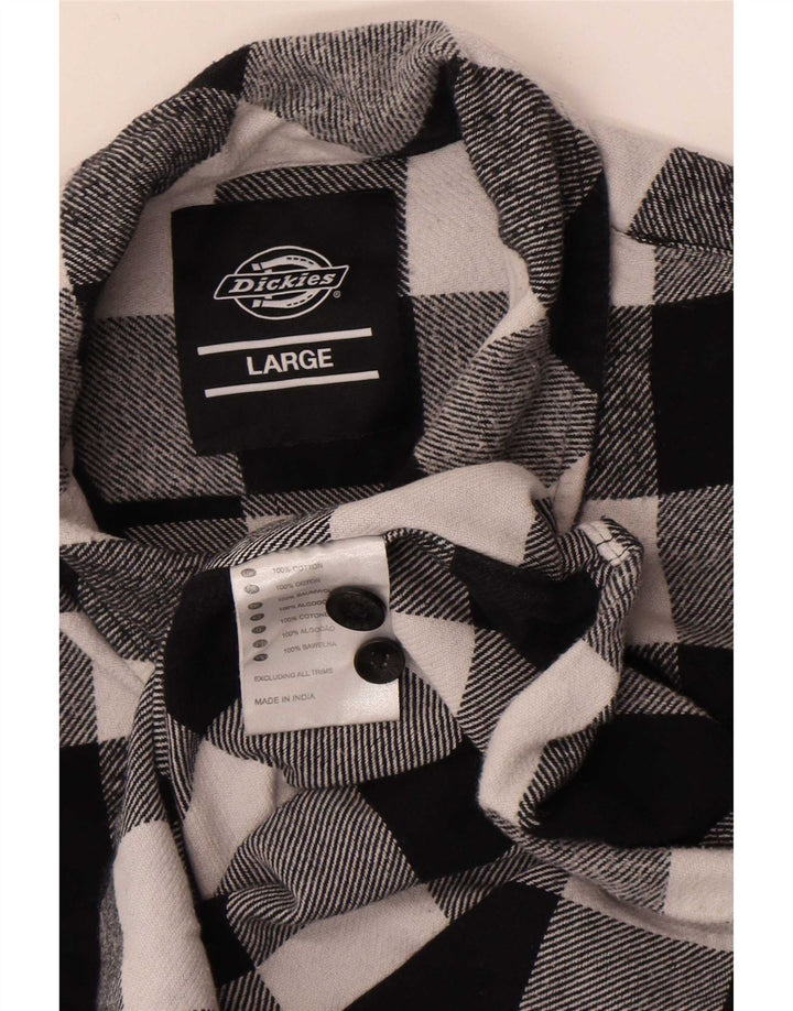 Camisa masculina de flanela Dickies grande de algodão preto