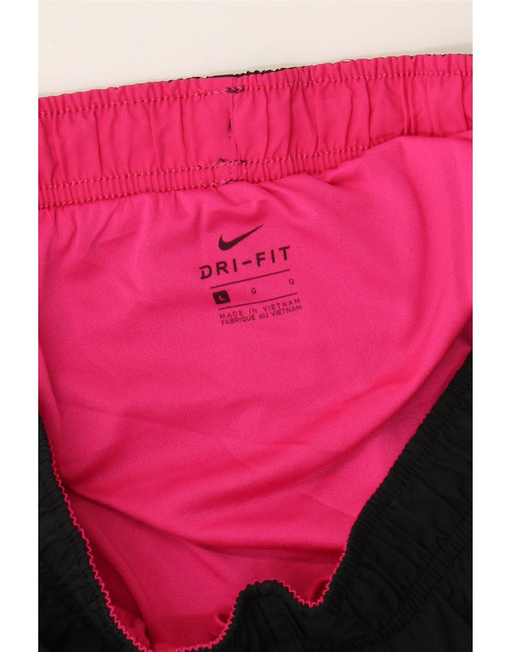 Shorts esportivos femininos NIKE Dri Fit UK 14 grandes pretos