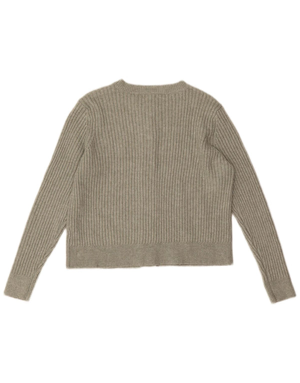Suéter cardigã feminino Marks & Spencer Reino Unido 16 grande poliéster verde