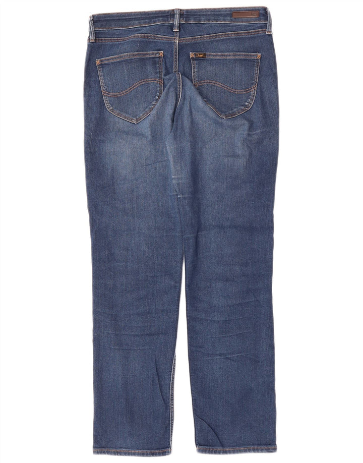 Lee Womens Marion Straight Jeans W31 L28 Azul Algodão