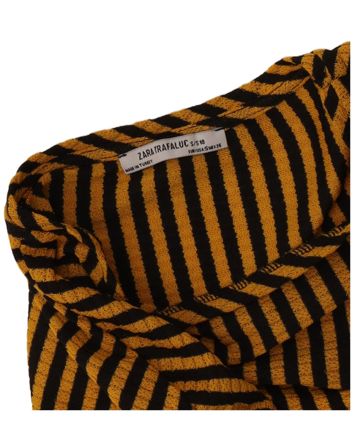 Blusa feminina Zara Top UK 10 pequena listrada amarela