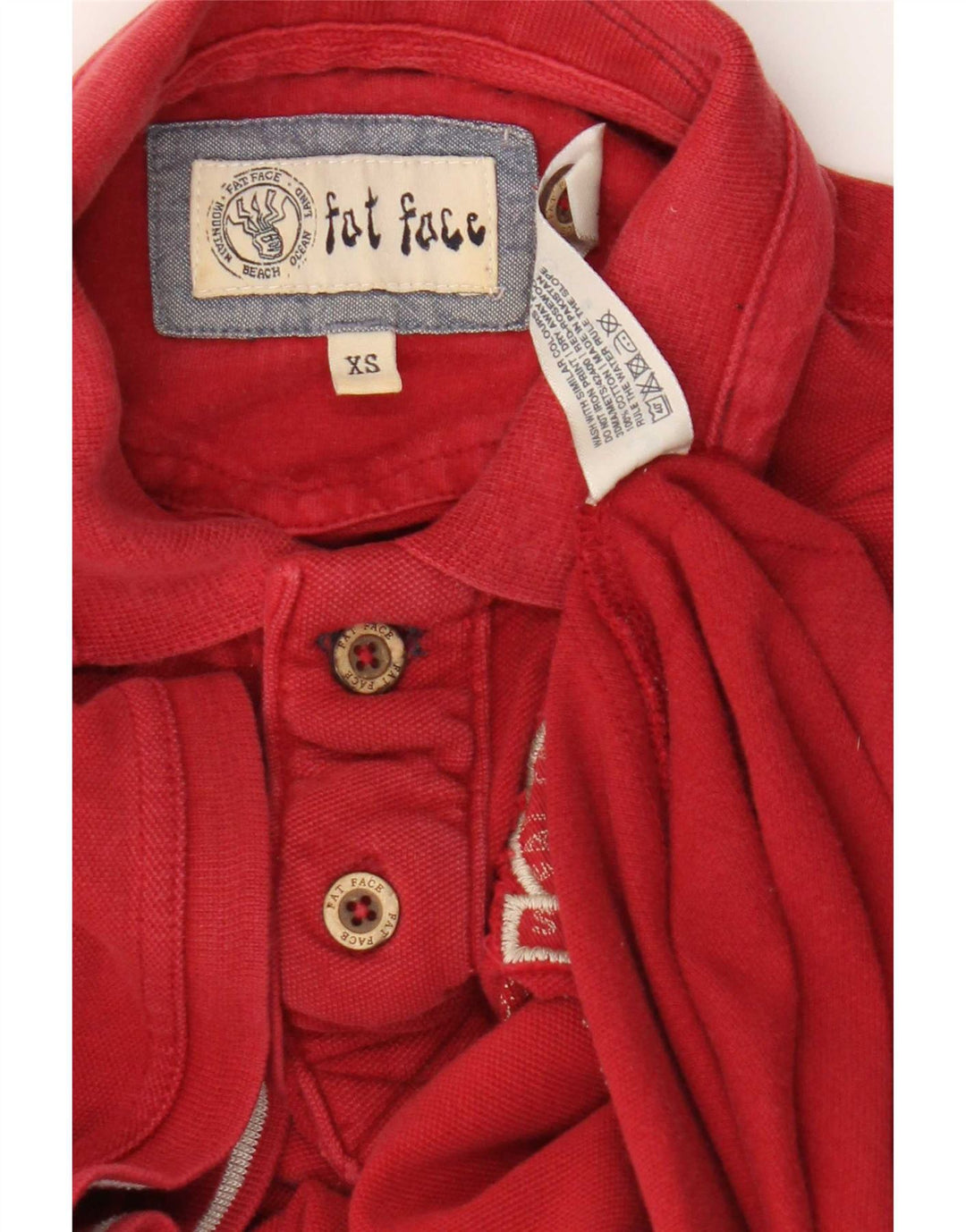 Camisa polo gráfica masculina Fat Face XS algodão vermelho