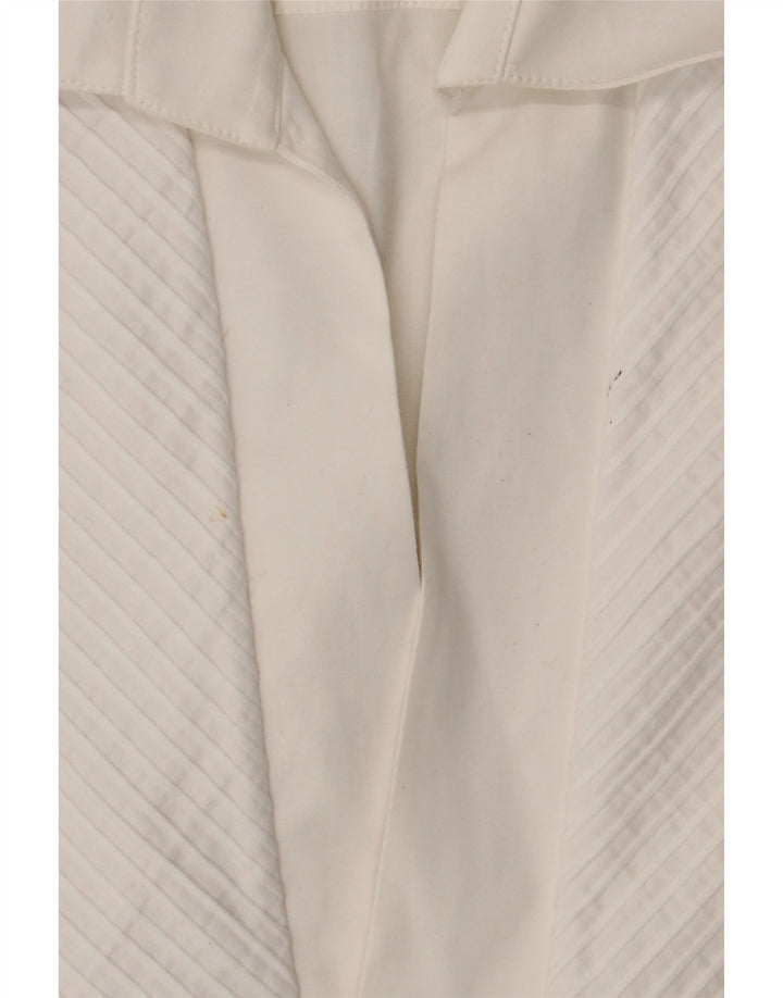 Camisa feminina vintage UK 14 algodão branco médio