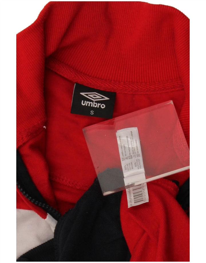 Jaqueta feminina de agasalho Umbro Reino Unido 10 pequeno algodão colorblock azul marinho