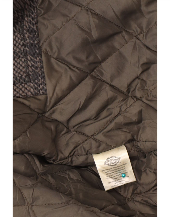 Jaqueta bomber acolchoada feminina Dickies com capuz Reino Unido 14 grande cinza Houndstooth