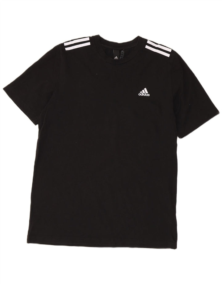 Adidas Mens Camiseta Top Grande Algodão Preto