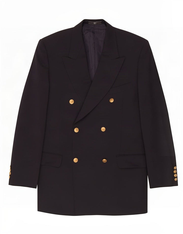 Jaqueta Blazer Masculina Valentino Double Breasted Reino Unido 38 Azul Marinho Médio
