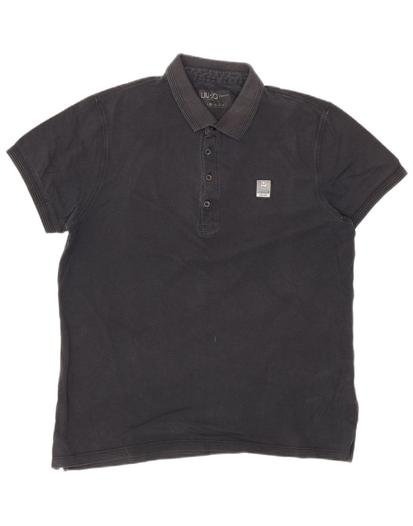 Camisa polo masculina Liu Jo médio algodão azul marinho