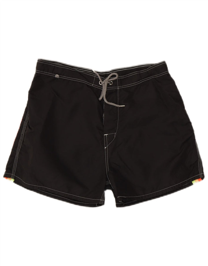 Shorts de natação masculino Sundek médio preto listrado de nylon