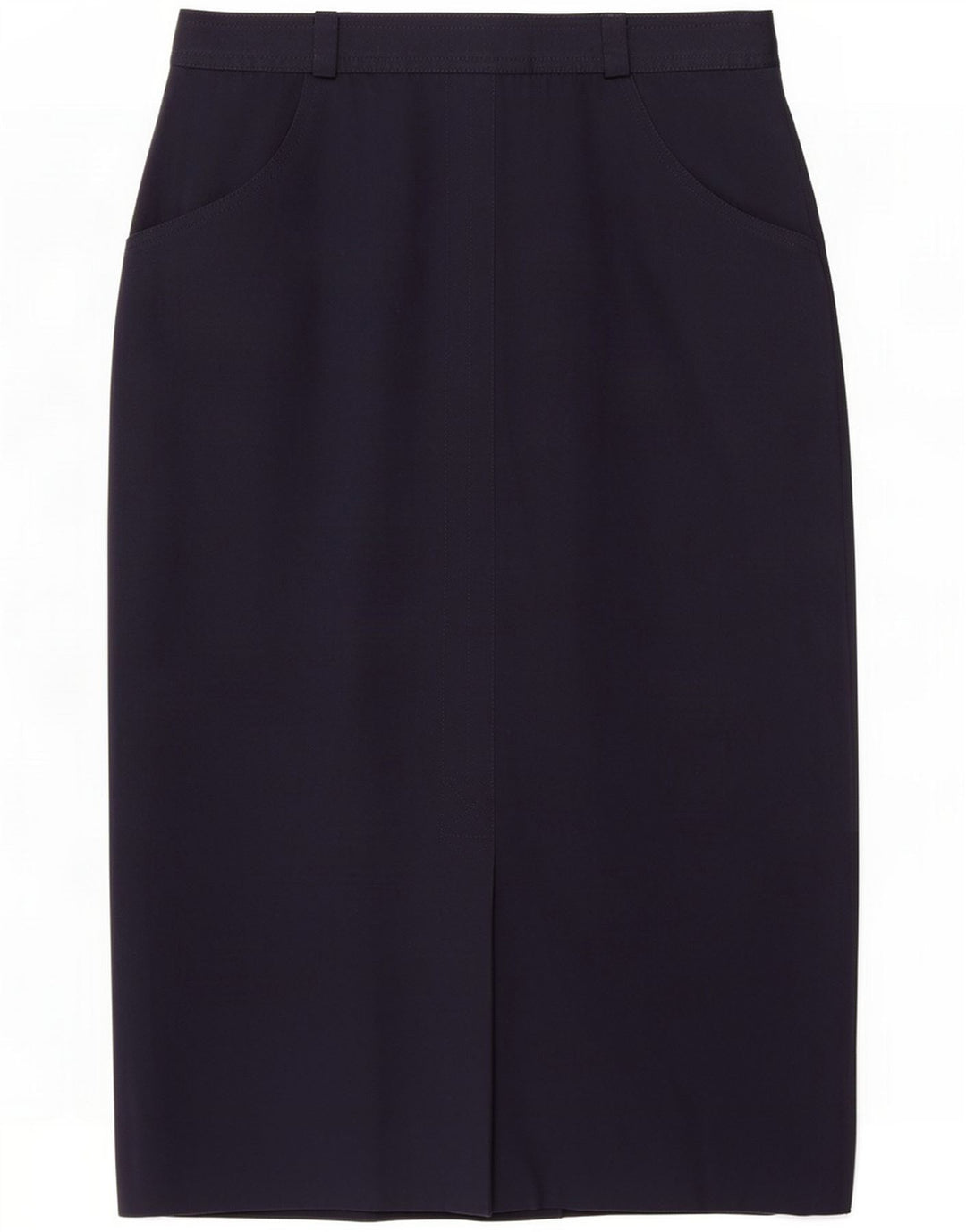 Jobis Saia Midi Feminina IT 42 Médio W30 Poliéster Azul Marinho