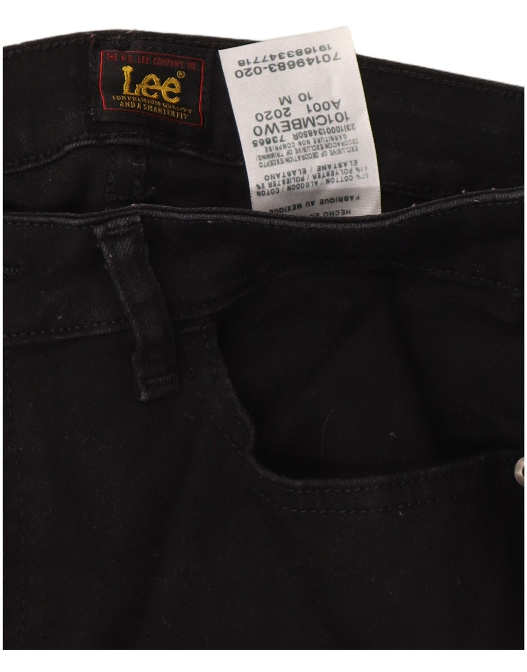 Calça jeans feminina LEE Bootcut US 10 grande W32 L32 algodão preto