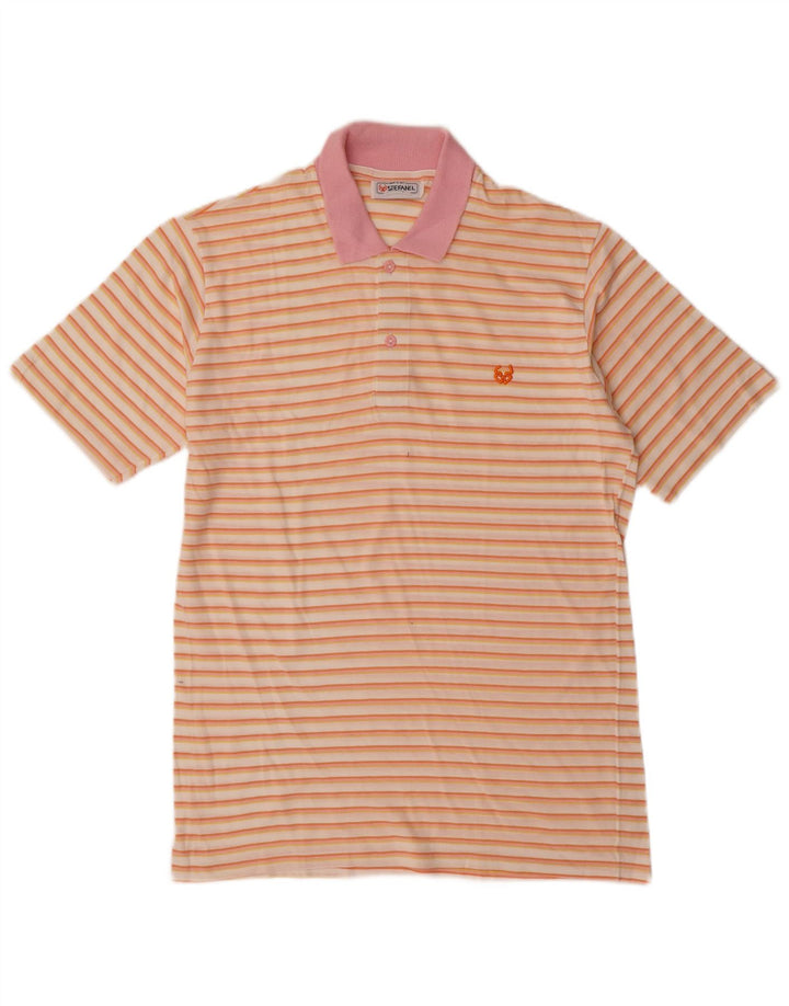Camisa polo masculina Stefanel IT 50 algodão listrado multicolorido médio