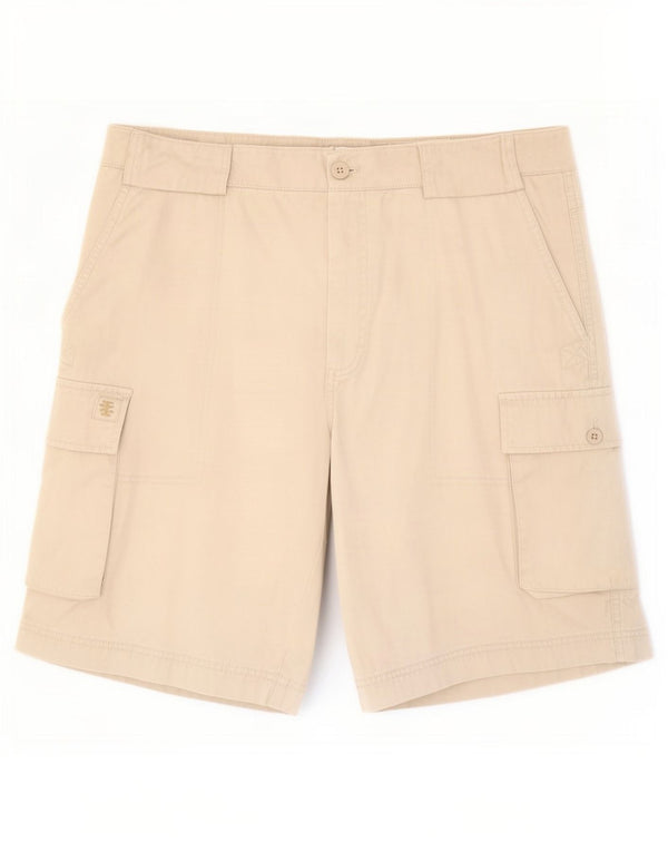 Izod Mens Cargo Shorts Grande W36 Algodão Bege