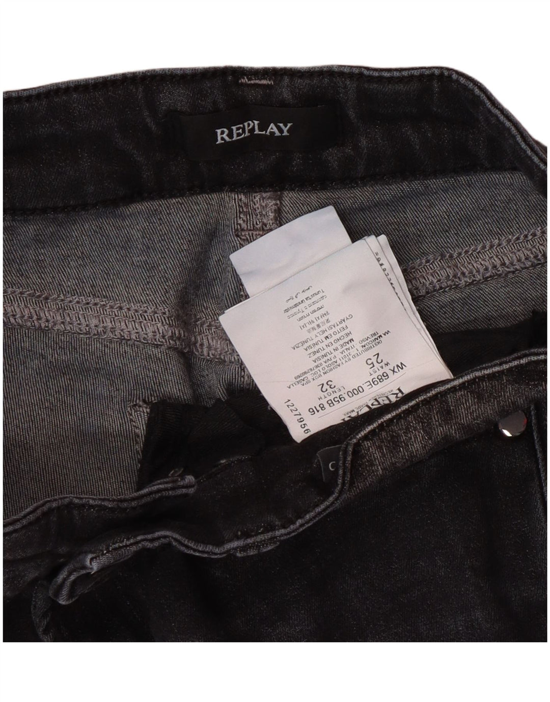 Replay Jeans Super Skinny Feminino W25 L32 Algodão Cinza
